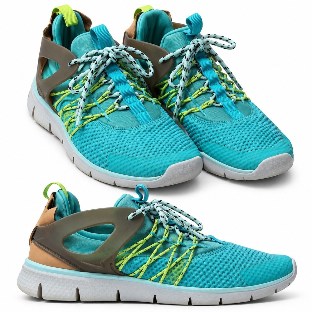 NIKE Free Viritous Running/Training Sneaker Womens Sz 6.5 Blue/Beige/Black Mesh